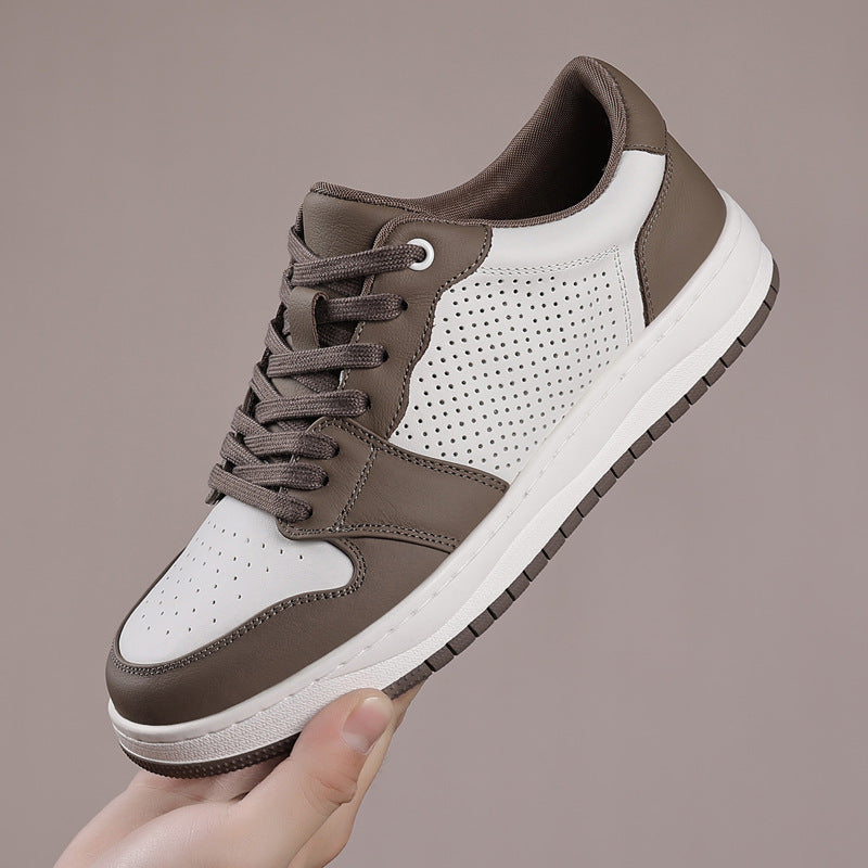 Men's Layer Cowhide Air Force Genuine Fashion Sports Low Men's Board Shoes