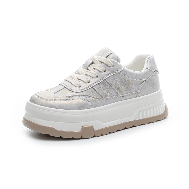 Women's White Spring Platform Fashion Versatile Stylish Casual Shoes