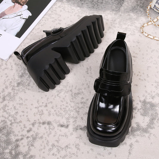 Women's British Style Spring Authentic Platform Patent Loafers