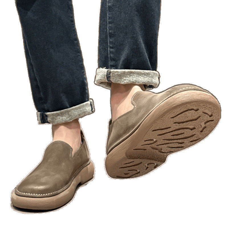 Men's Retro Breathable Soft One Pedal Trendy Men's Casual Leather Shoes