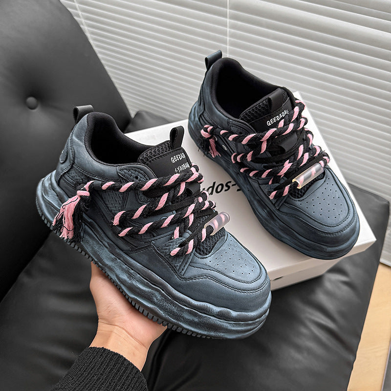 Men's Increasing Insole Design Dirty Thick Bottom Men's Shoes