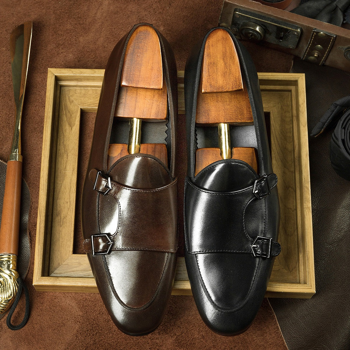 Men's Elegant Calfskin Business Korean British Leather Shoes