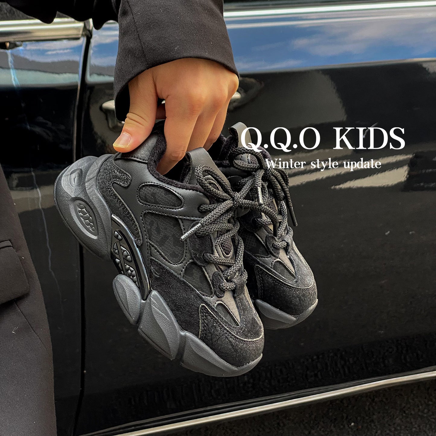 Children's Winter Fleece-lined Korean Boys Lightweight Warm Kid's Sneakers