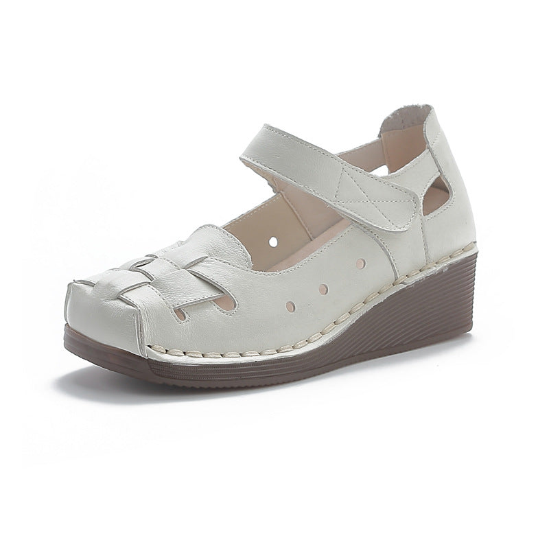 Women's Genuine Soft Bottom Comfortable Wedge Handmade Dancing Sandals