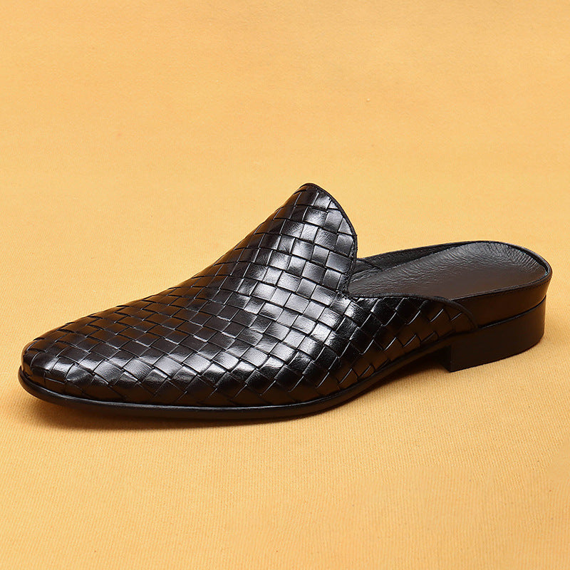 Men's Genuine Summer Wear Business Hand-woven Half Sandals