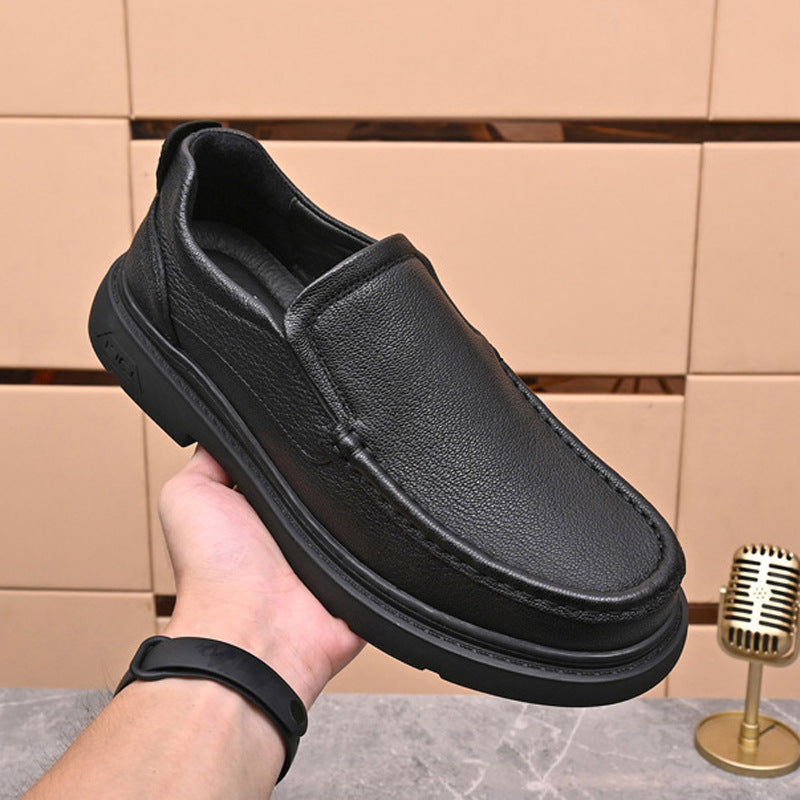 Men's Thick Bottom Soft Surface Slip-on Comfortable Leather Shoes