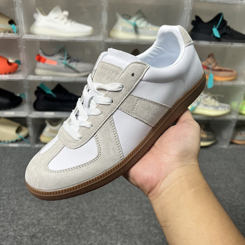 Women's & Men's Size German Training Genuine White Slip-on Retro Easy Matching Men's Casual Shoes