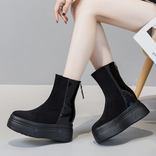 Women's Warm Down Winter Front Zipper Fashion Snow Boots