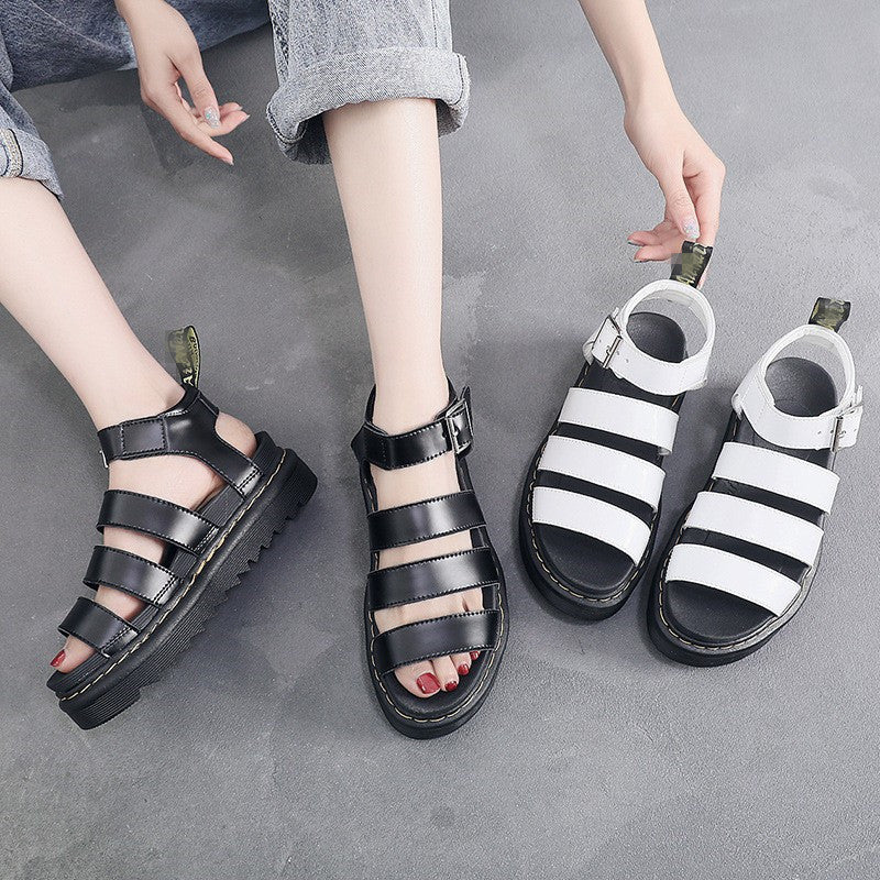 Women's Roman Buckle Open Toe Beach Thick-soled Sandals