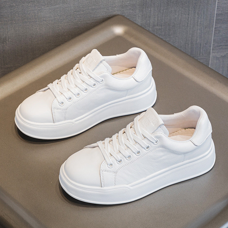 Women's Top Layer Cowhide Easy Wear Inner Sheepskin Women's Casual Shoes