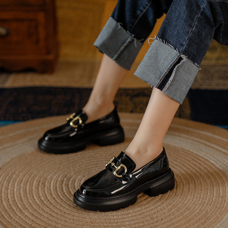 Soft Bottom Chunky Slip-on Round Toe Loafers
