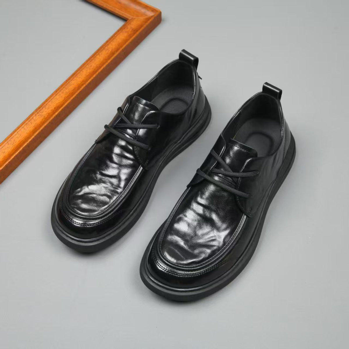 Men's Autumn First Layer Cowhide Business Platform Men's Shoes
