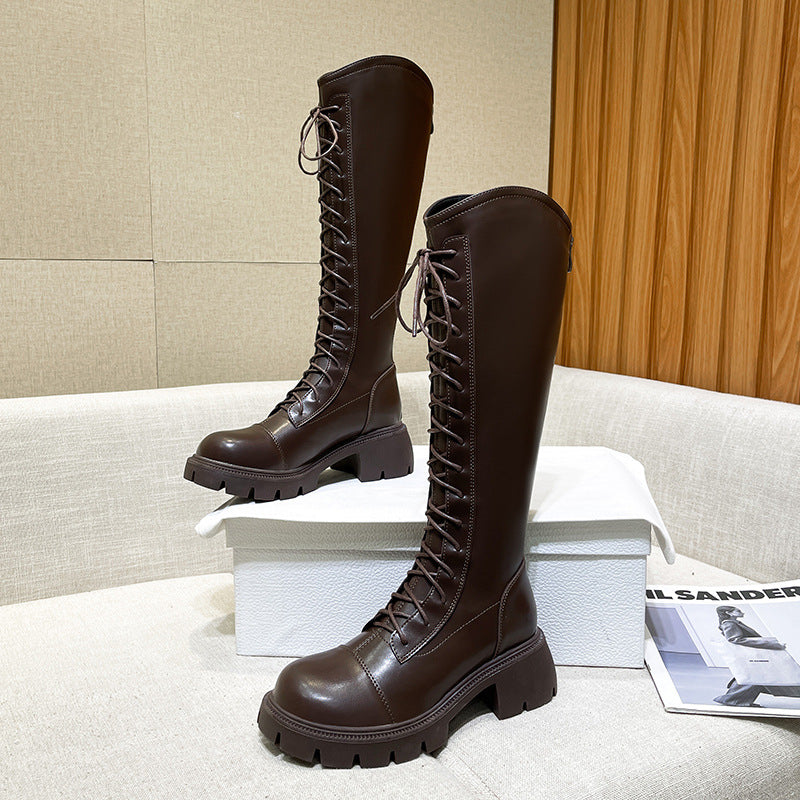 Women's Knight High Shorty Long Below The Knee Boots