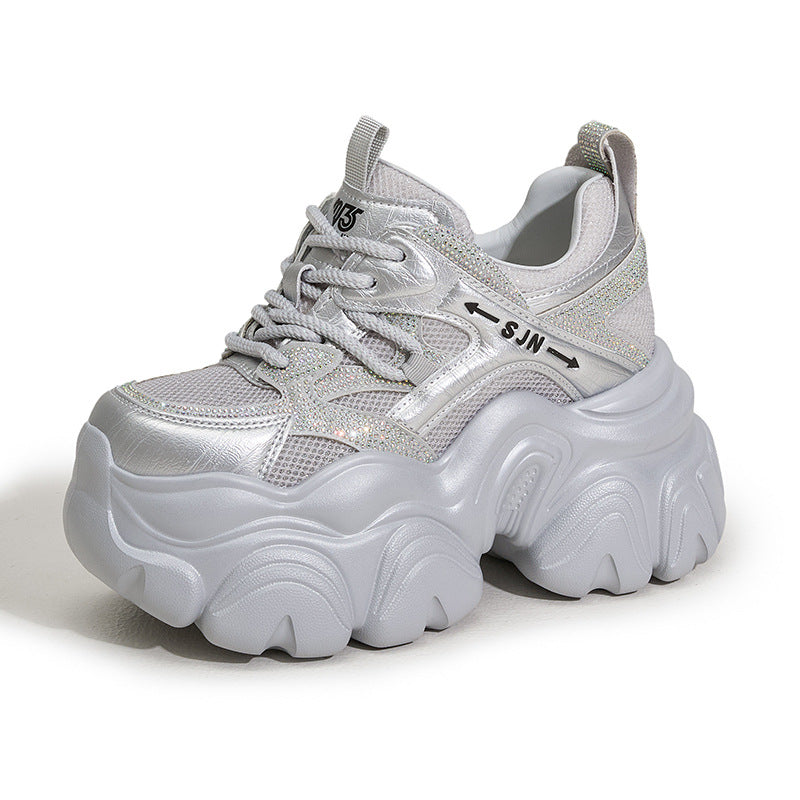 Women's Dad Summer Small Platform Height Increasing Insole Hollow Women's Sports Shoes