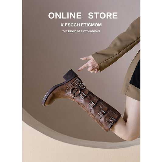 Women's Below The Knee British Style Plus Size Boots