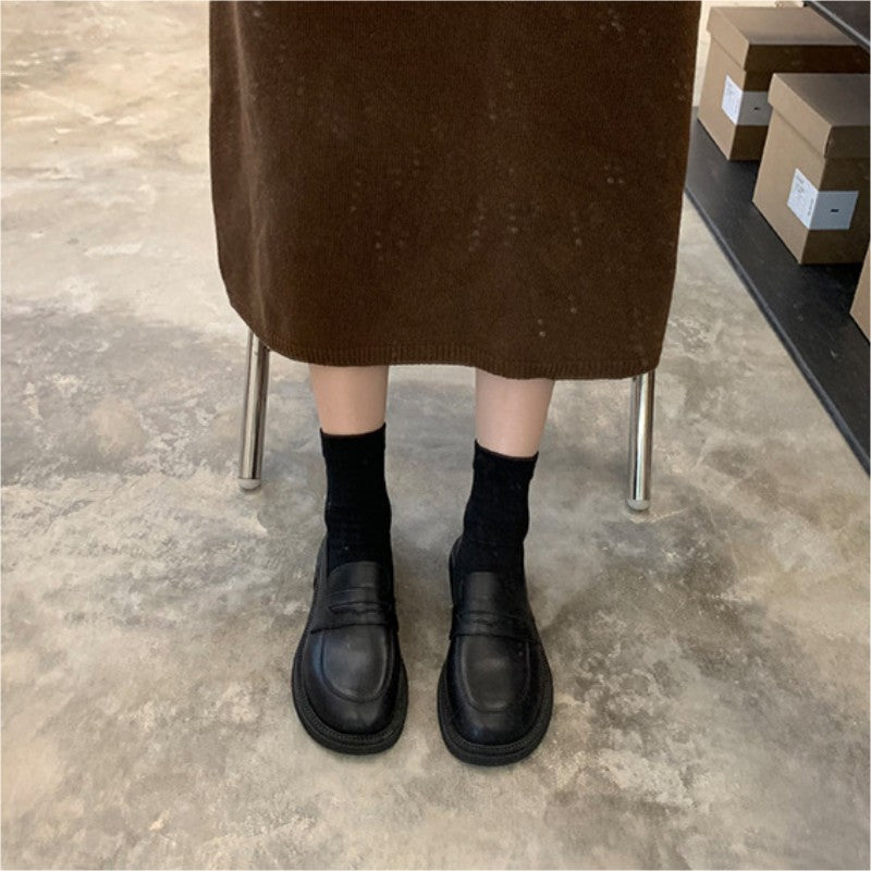 Women's Platform Round Toe Summer Retro Slip-on Loafers