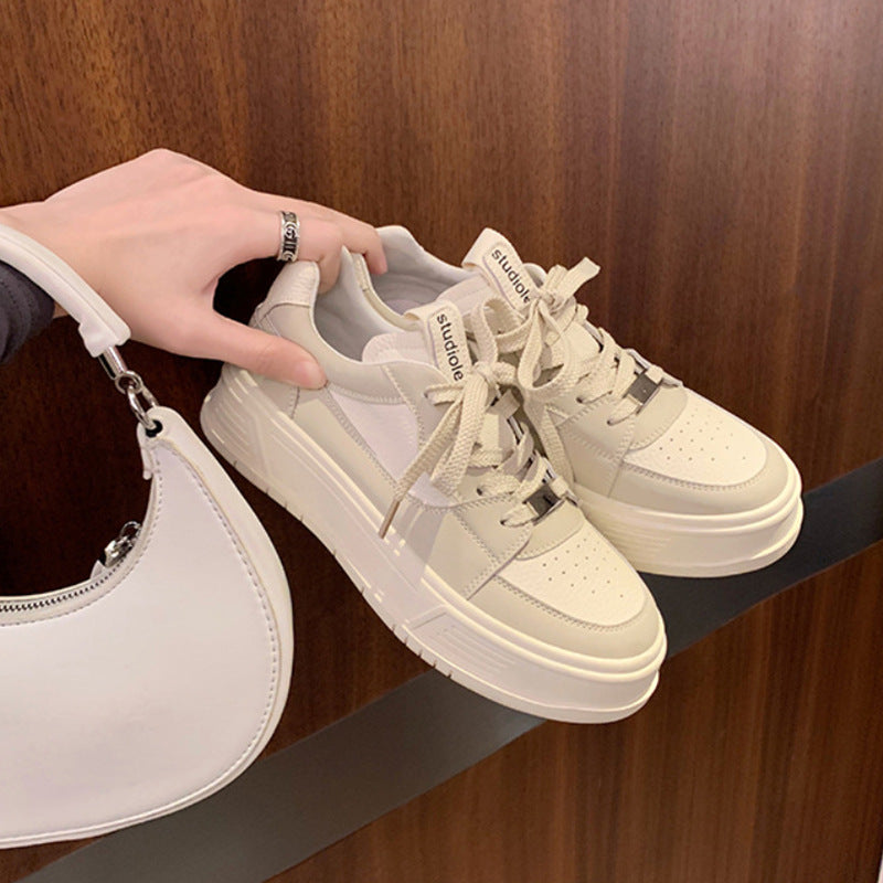 Women's Toe Board Platform White Sports Leisure Casual Shoes