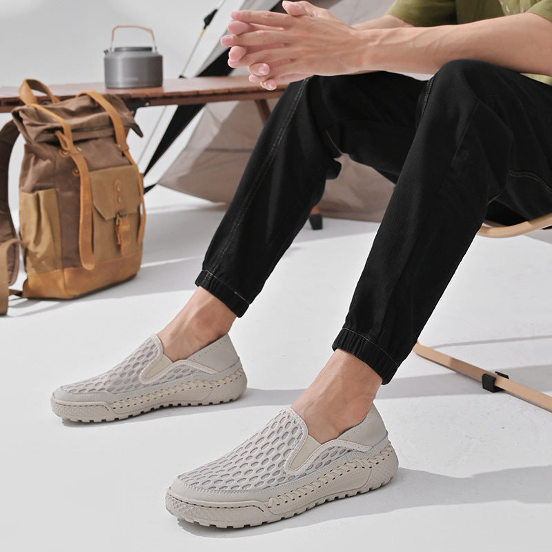 Men's Summer Breathable Mesh Surface Large Hollow Men's Shoes
