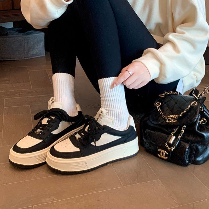 Women's Toe Board Platform White Sports Leisure Casual Shoes