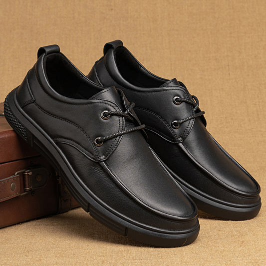 Men's Autumn Breathable Wearable First Layer Cowhide Leather Shoes