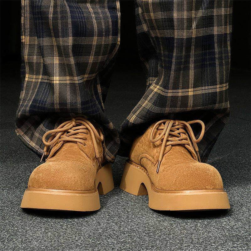 Men's American High Street Derby Big Head Leather Shoes