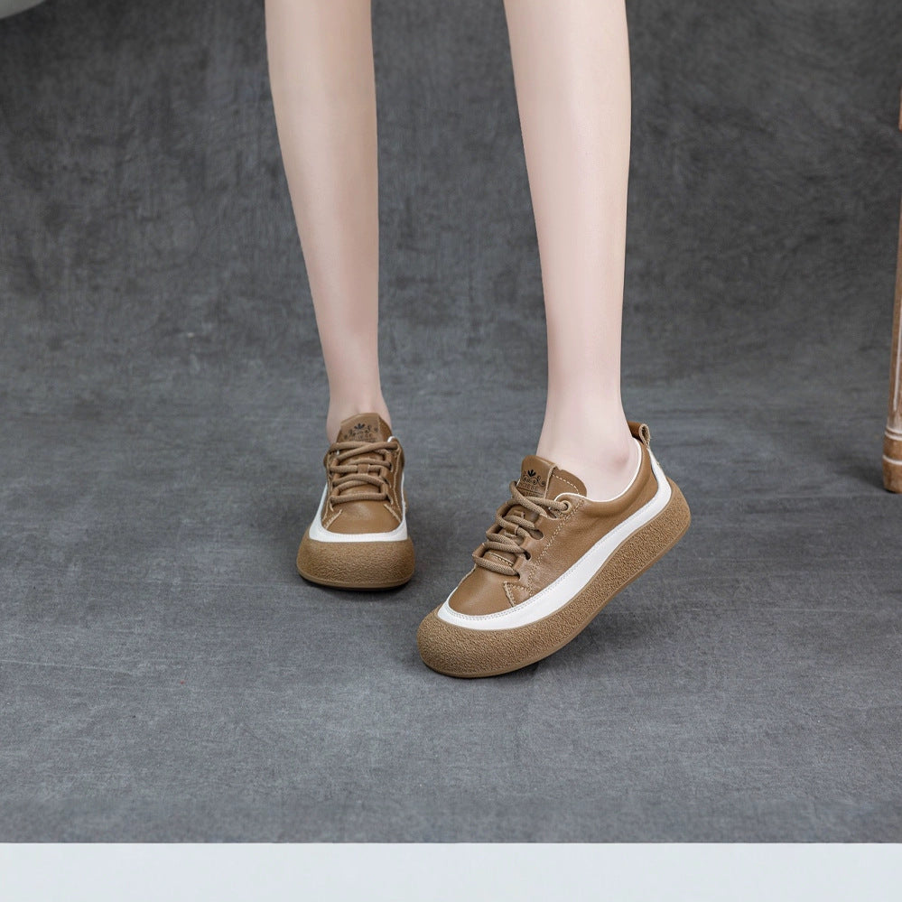 Women's Genuine Soft Bottom Not Tired Thick White Women's Casual Shoes