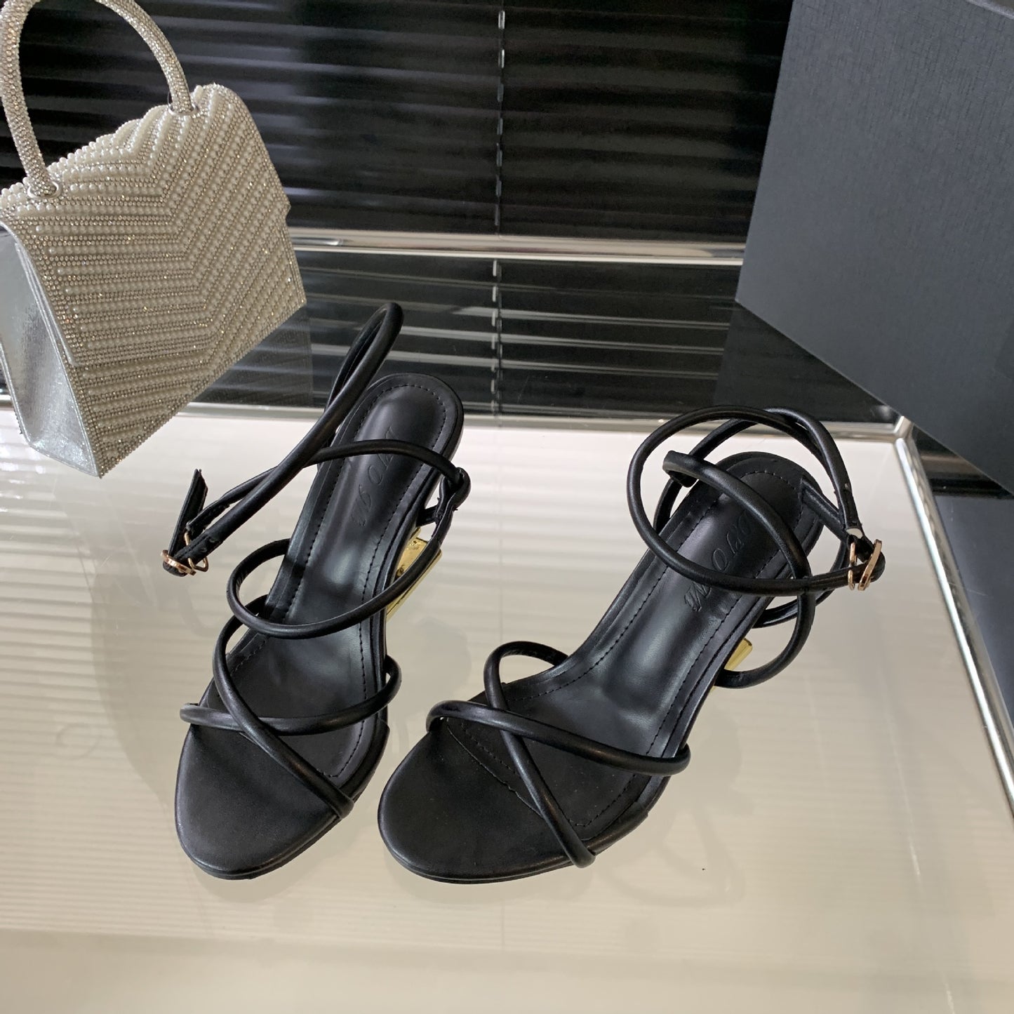 Women's Shape Cross Strap Color Matching Elegant Heels