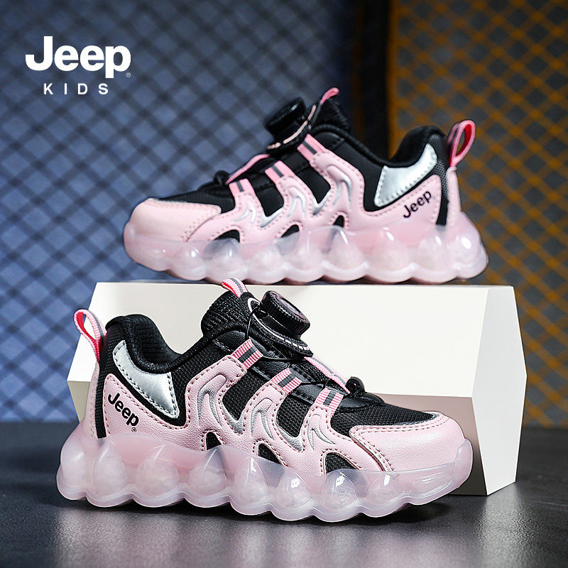 Children's Breathable Mesh Spin Button Daddy Running Kid's Sneakers