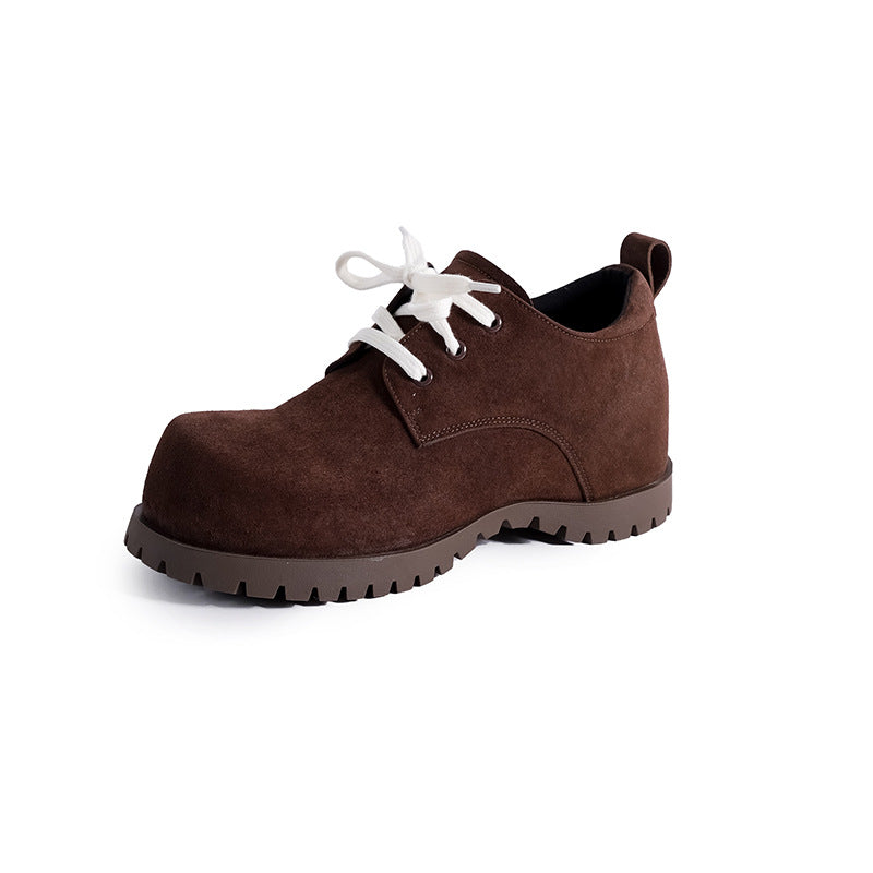 Women's Derby Genuine Platform Lace Up Retro Casual Shoes