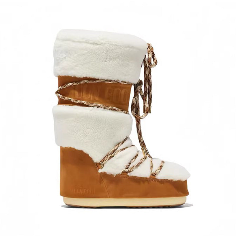 Women's Winter Thick Warm Sleeve Cotton Strap Snow Boots