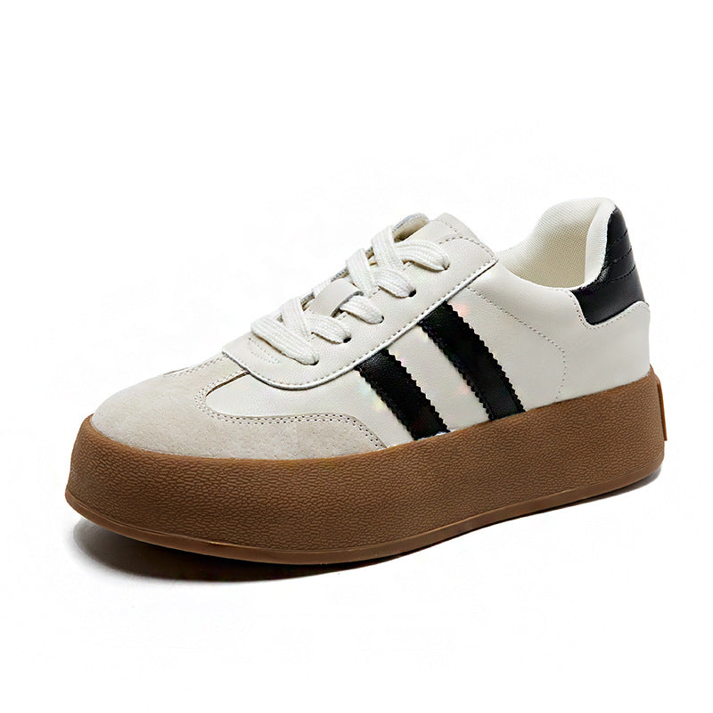 Women's Training Vintage Skateboard Platform Sports White Casual Shoes