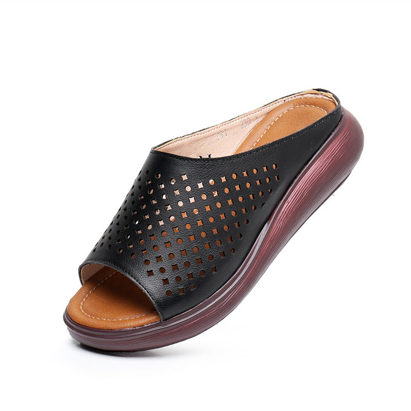 Women's Summer Thick Bottom Soft Mother's Large Slippers