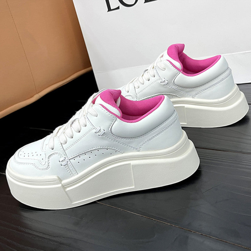 Women's Platform White Autumn Niche Contrast Color Sneakers