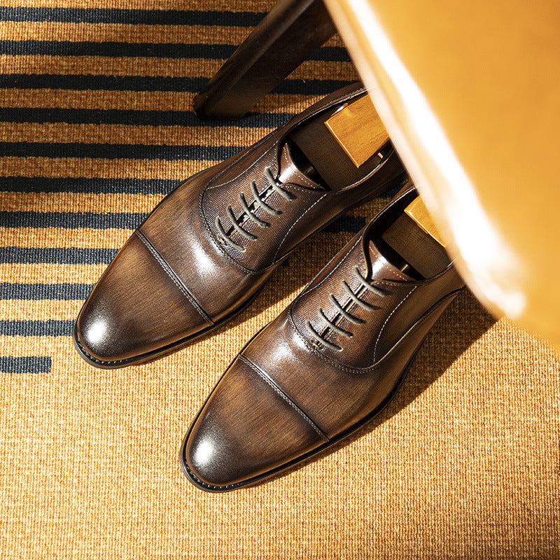Men's First Layer Cowhide Formal Wear Business Leather Shoes