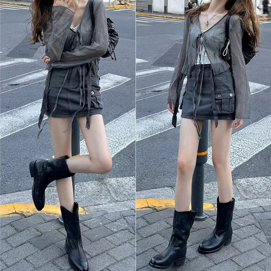 Women's Highway Horse V Cut Chunky Short Boots
