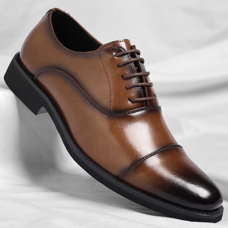 Men's Three Joint Suit Formal Wear Pointed Oxford Men's Business Leather Shoes