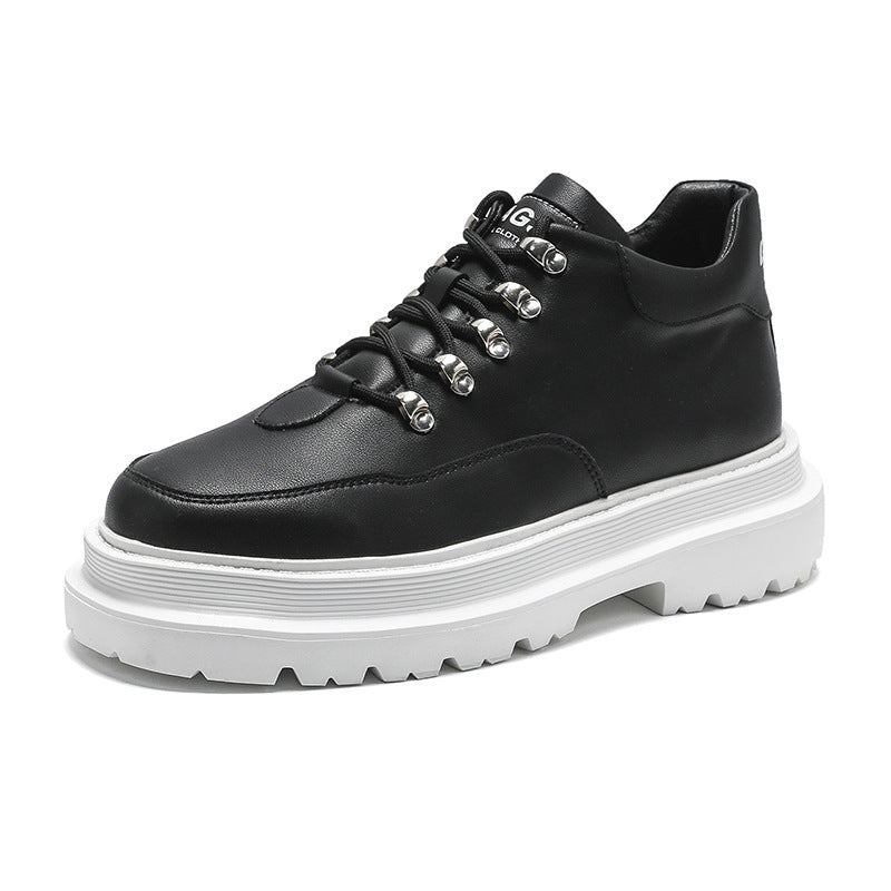 Men's Contrast Color Platform Metal Trend Versatile Sneakers