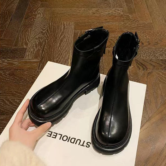 Fried Street Side Buckle Thick Bottom Boots