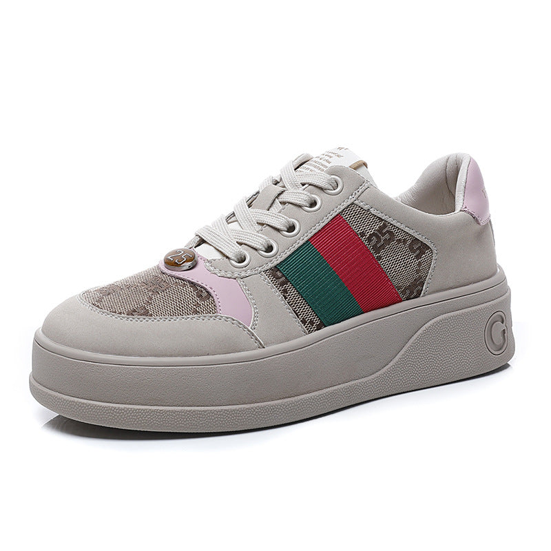 Women's Dirty Spring Genuine Platform Sports Leisure Sneakers