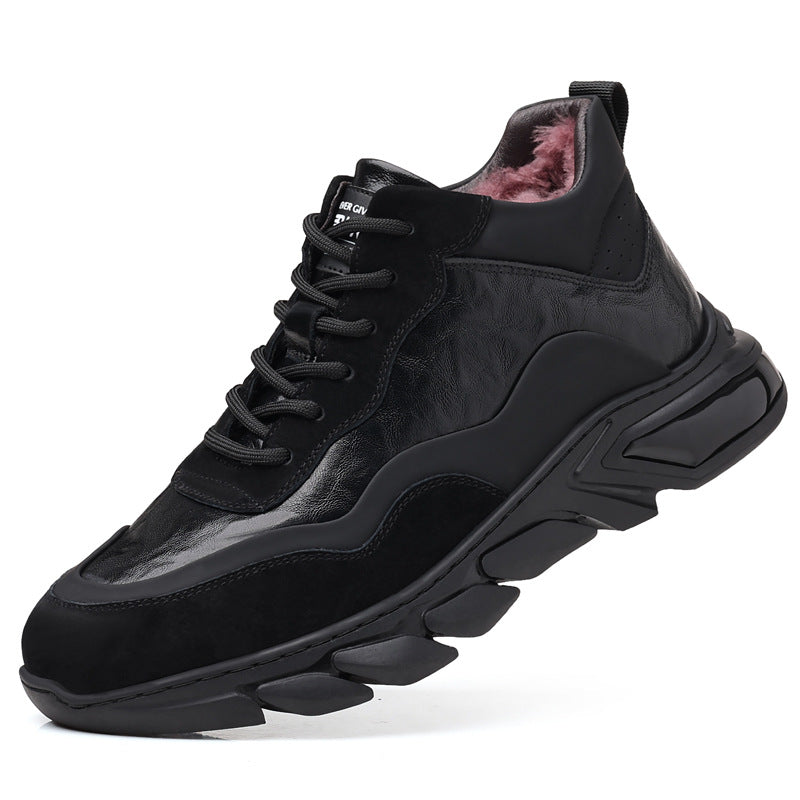 Men's Winter Genuine Wool Cotton Fleece-lined Warm Men's Shoes