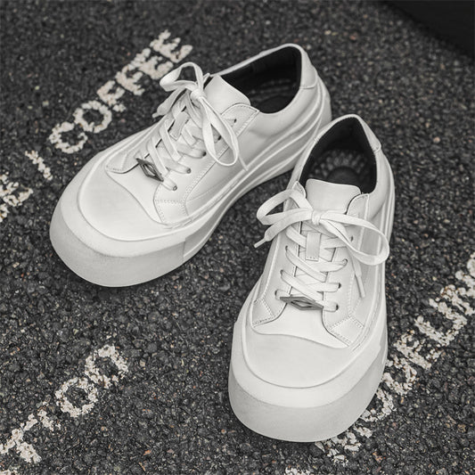 Men's Thick Sole Height Increasing British Distressed Warped Sneakers