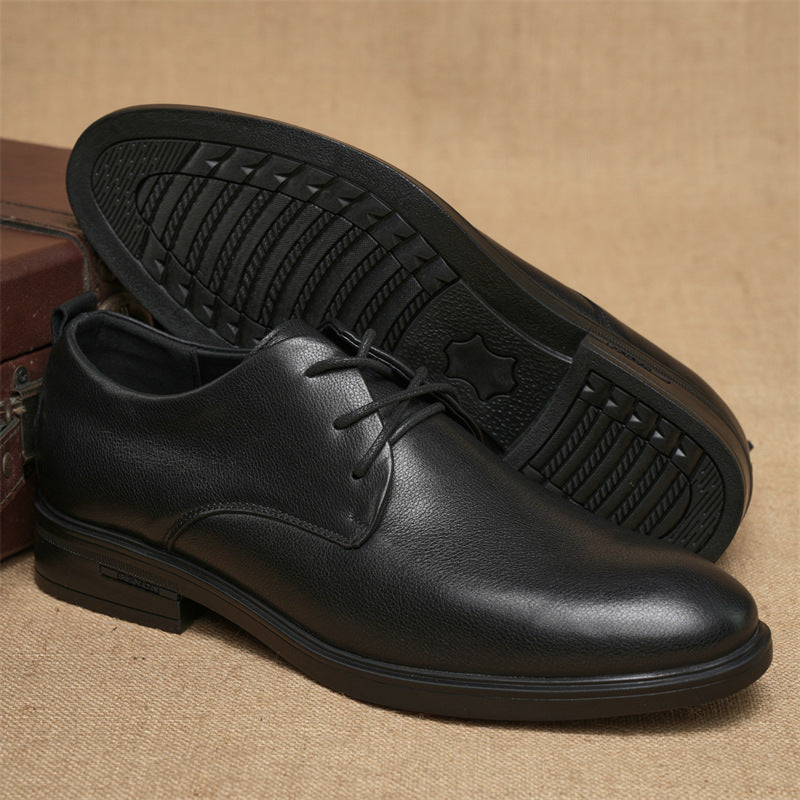 Men's Business Formal Wear First Layer Cowhide Leather Shoes