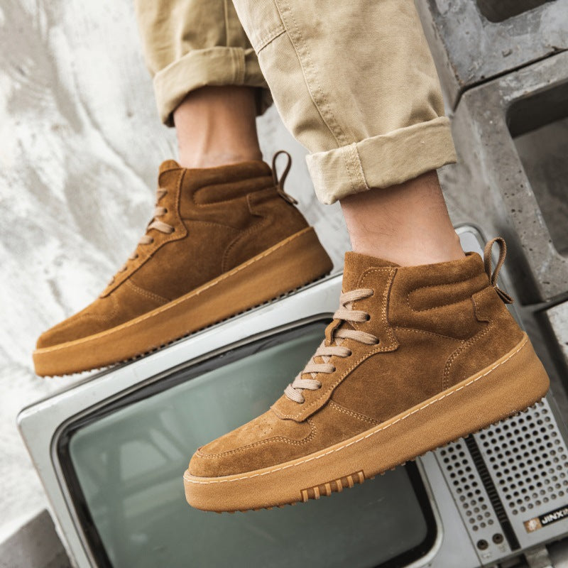 Men's Genuine Fashion Thick Bottom Board Trendy Boots
