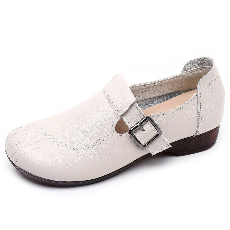 Women's Comfortable Pumps Retro Autumn First Layer Loafers