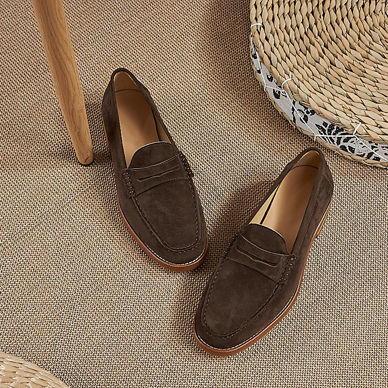 Men's Slip-on Suede Platform Board Spring Loafers