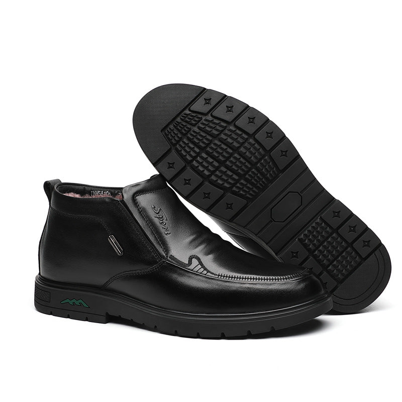 Men's First Layer Cowhide Real Wool Genuine Men's Shoes