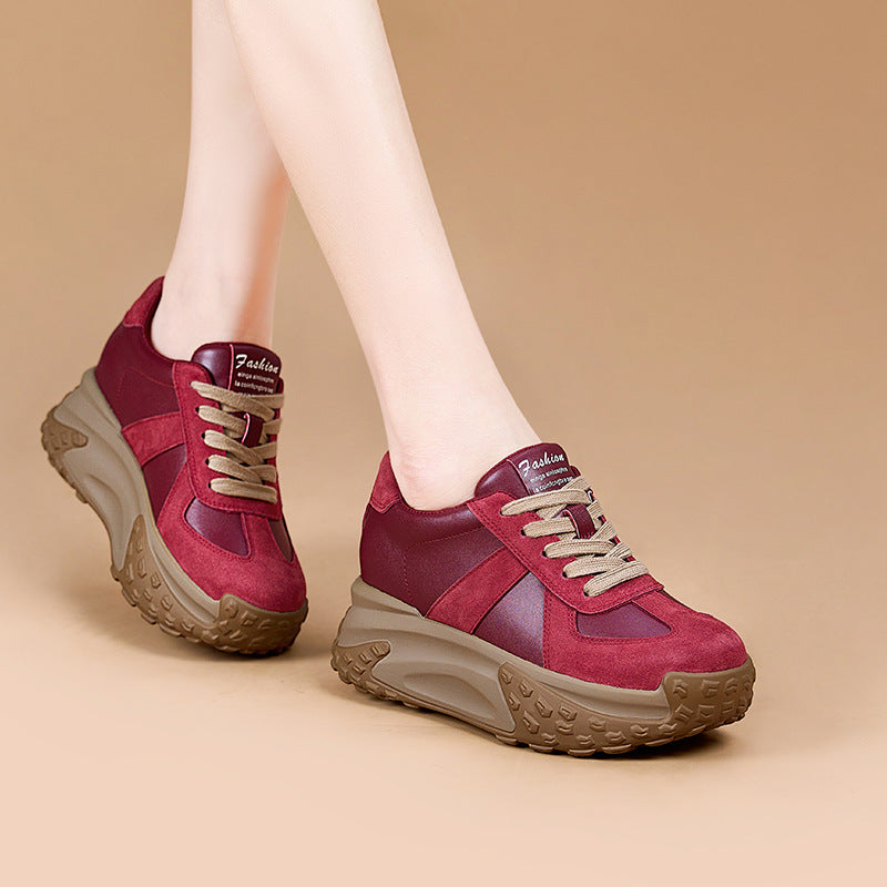 Women's Outdoor Wear Spring Thick Bottom Korean Style Height Increasing Women's Casual Shoes