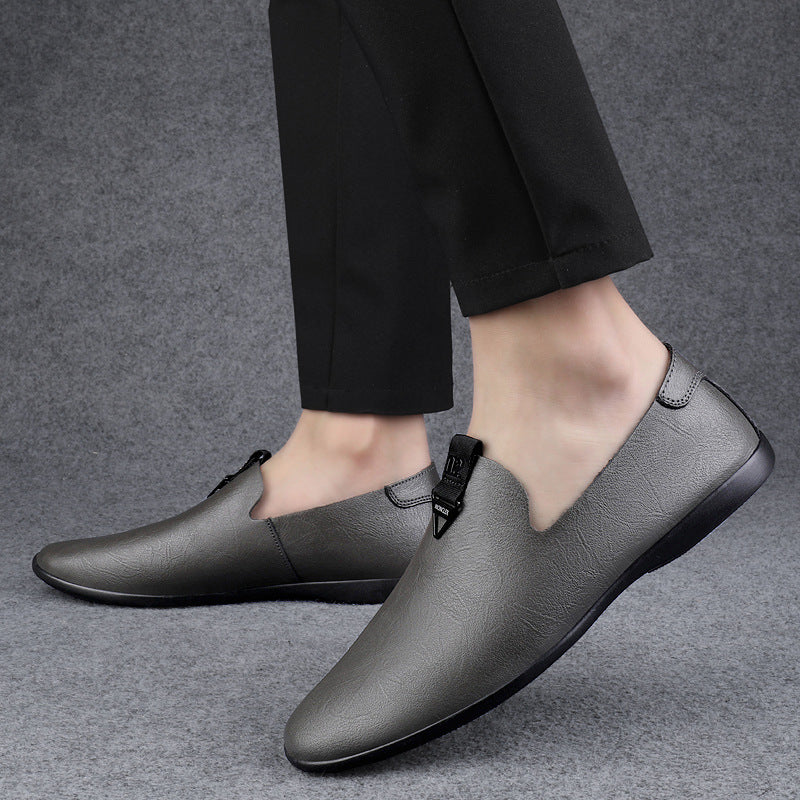 Men's Slip-on Lazy Flat Business Driving Breathable Leather Shoes