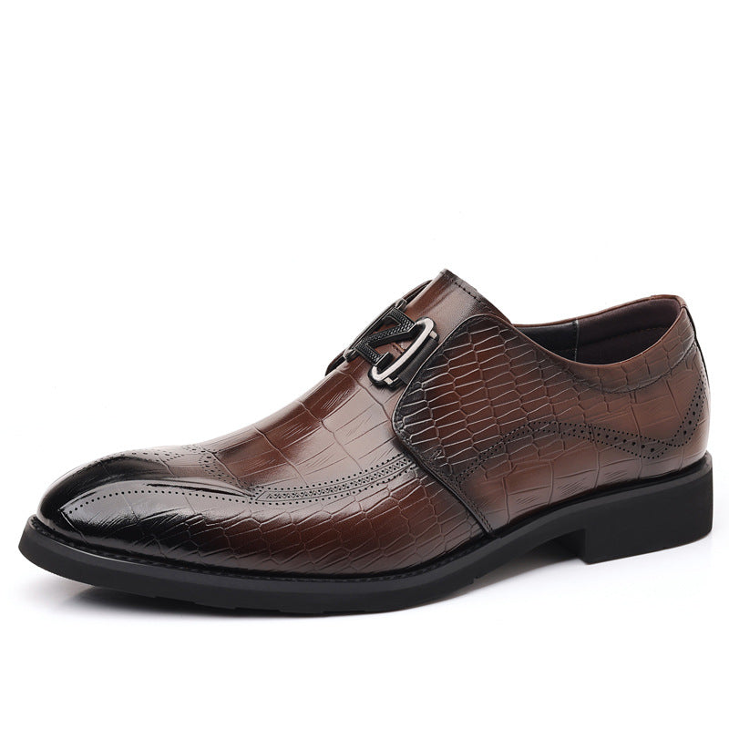 Men's Business Formal Wear Cowhide Wedding Genuine Leather Shoes