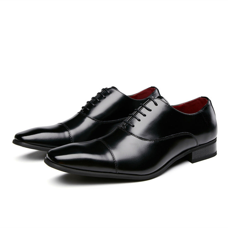 Men's Style Formal Wear Square Toe Wedding Men's Business Leather Shoes
